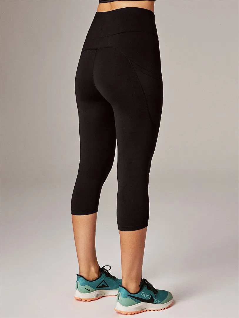 TIGHTS FLEX PEACH 3/4 RUNNING BARE - BLACK