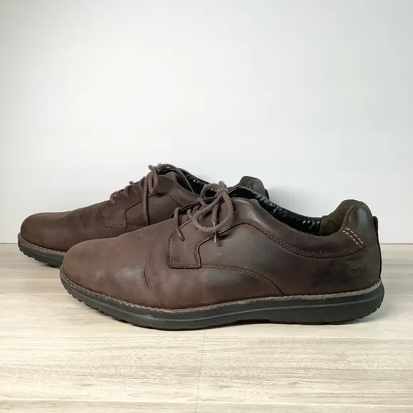 TIMBERLAND Men Leather Anti-Fatigue Shoe Brown Lace-up Oxford Casual Work Travel
