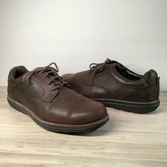 TIMBERLAND Men Leather Anti-Fatigue Shoe Brown Lace-up Oxford Casual Work Travel