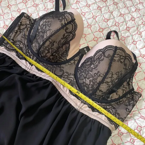 Torrid lace and sheer mesh, underwire, baby doll or slip
