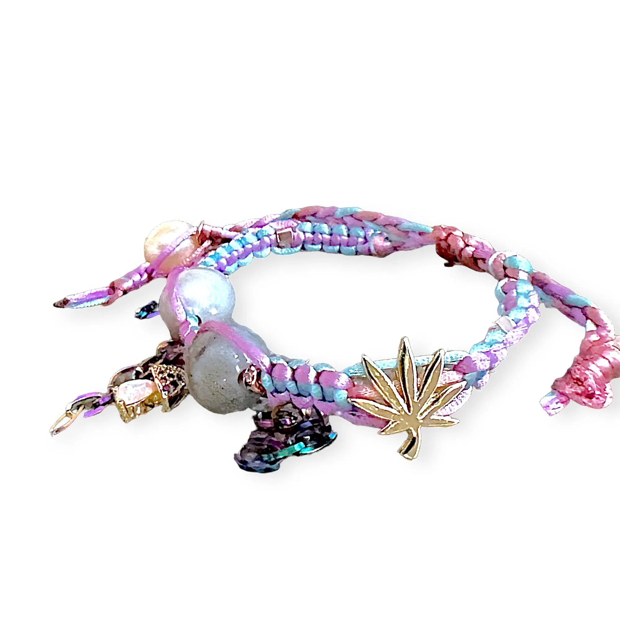 TRIPPY BARBIE PEARL LABRADORITE SILK ROCKER BRACELET