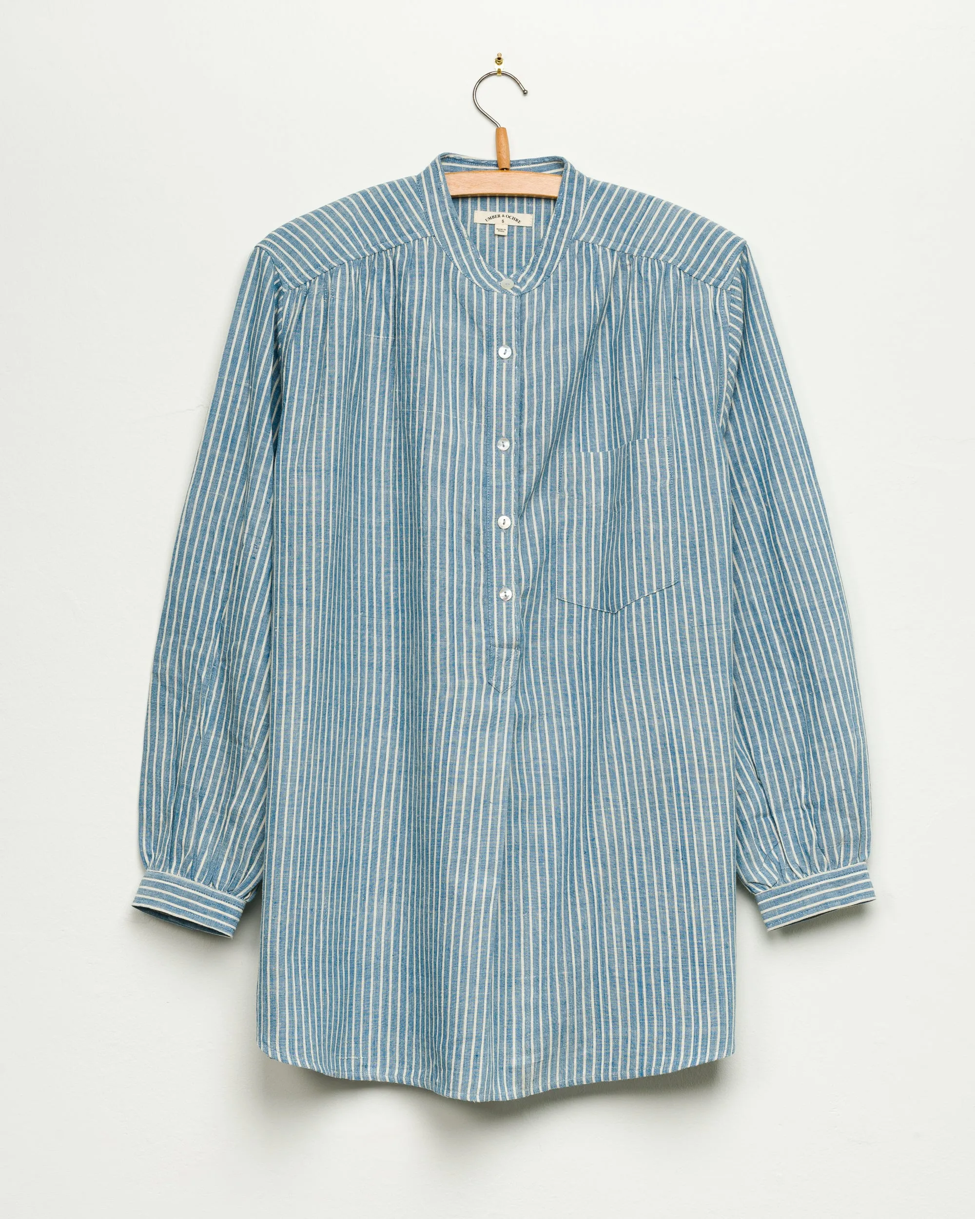 Tunic in Lt Indigo Stripe