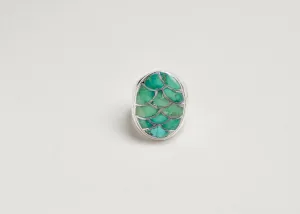 Turquoise Fish Scale Inlay Ring