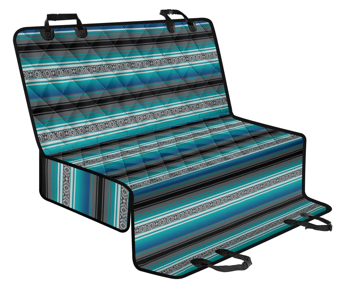 Turquoise Mexican Blanket Auto Pet Seat Cover