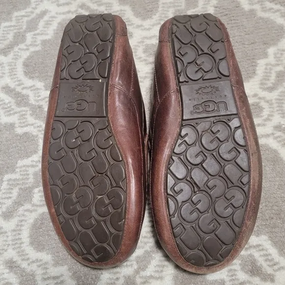 UGG Men's Brown Leather Slippers
