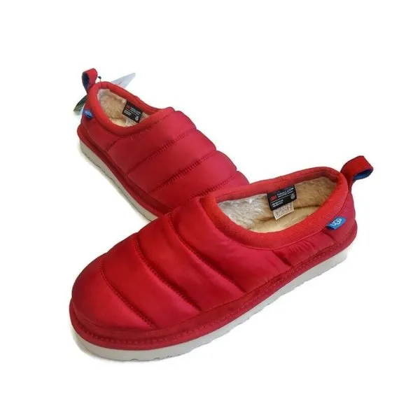 UGG Tasman LTA Puffer Sheepskin Slippers Mens Size 10 Thinsulate 1127735 Red