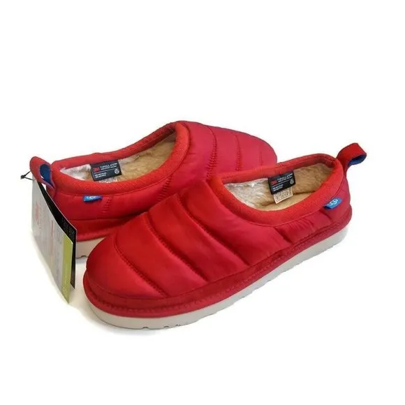 UGG Tasman LTA Puffer Sheepskin Slippers Mens Size 10 Thinsulate 1127735 Red