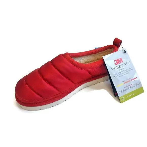 UGG Tasman LTA Puffer Sheepskin Slippers Mens Size 10 Thinsulate 1127735 Red