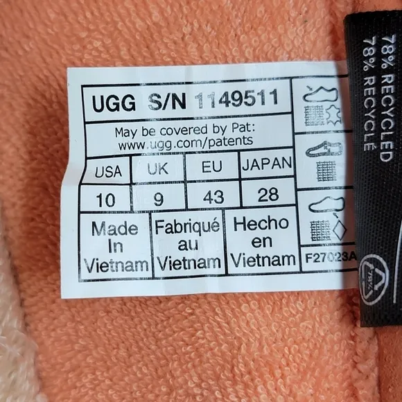 UGG TASMAN Men's Size 10 LTA Orange 1149511 Comfort Slippers Shoes New