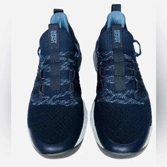 Under Armour UA GS Project Rock 3 Navy Blue Run Shoes Sneakers Kids 3023270-400
