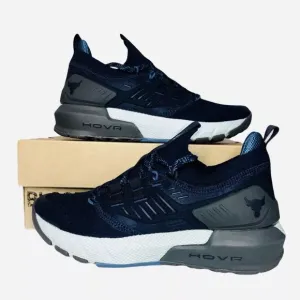 Under Armour UA GS Project Rock 3 Navy Blue Run Shoes Sneakers Kids 3023270-400