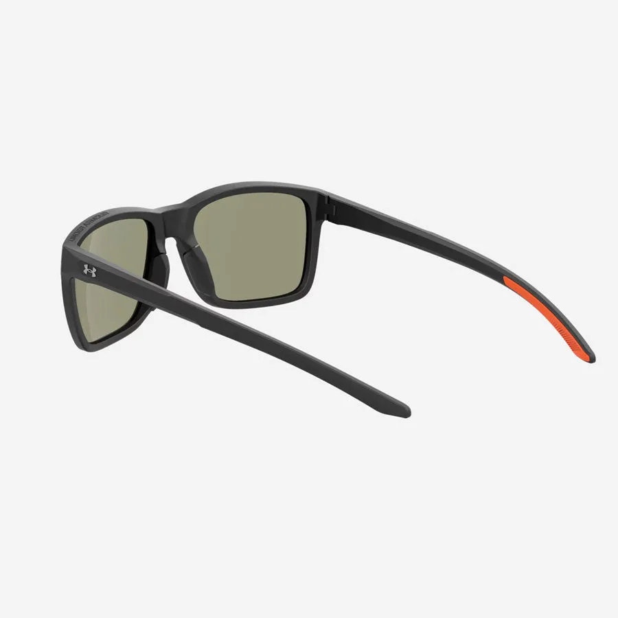 Under Armour UA Hustle Mirror Sunglasses Shiny Black Frame