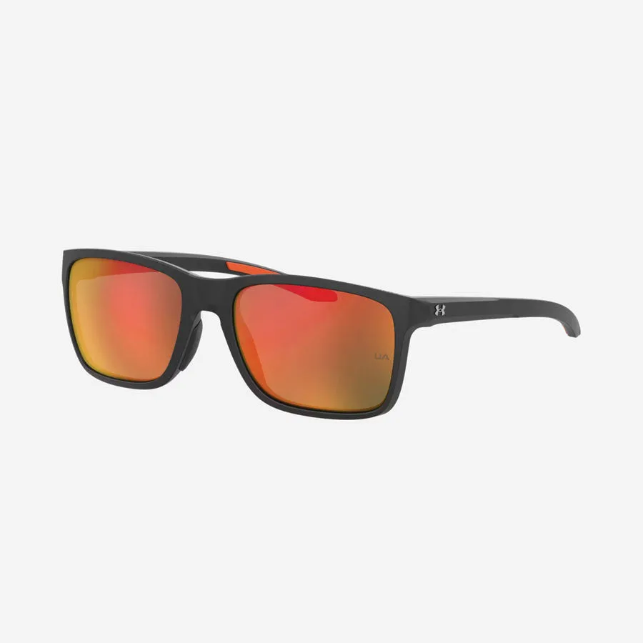 Under Armour UA Hustle Mirror Sunglasses Shiny Black Frame