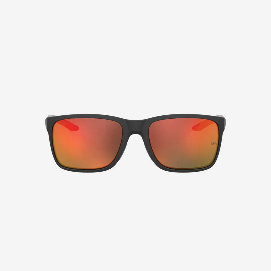 Under Armour UA Hustle Mirror Sunglasses Shiny Black Frame