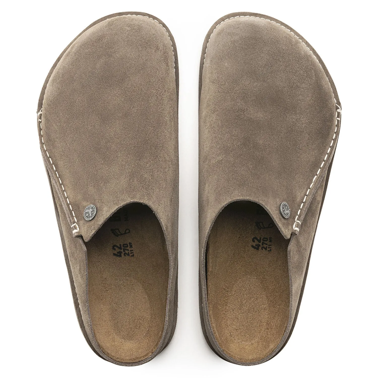 UNISEX BIRKENSTOCK ZERMATT PREMIUM SUEDE CLOG | GRAY TAUPE