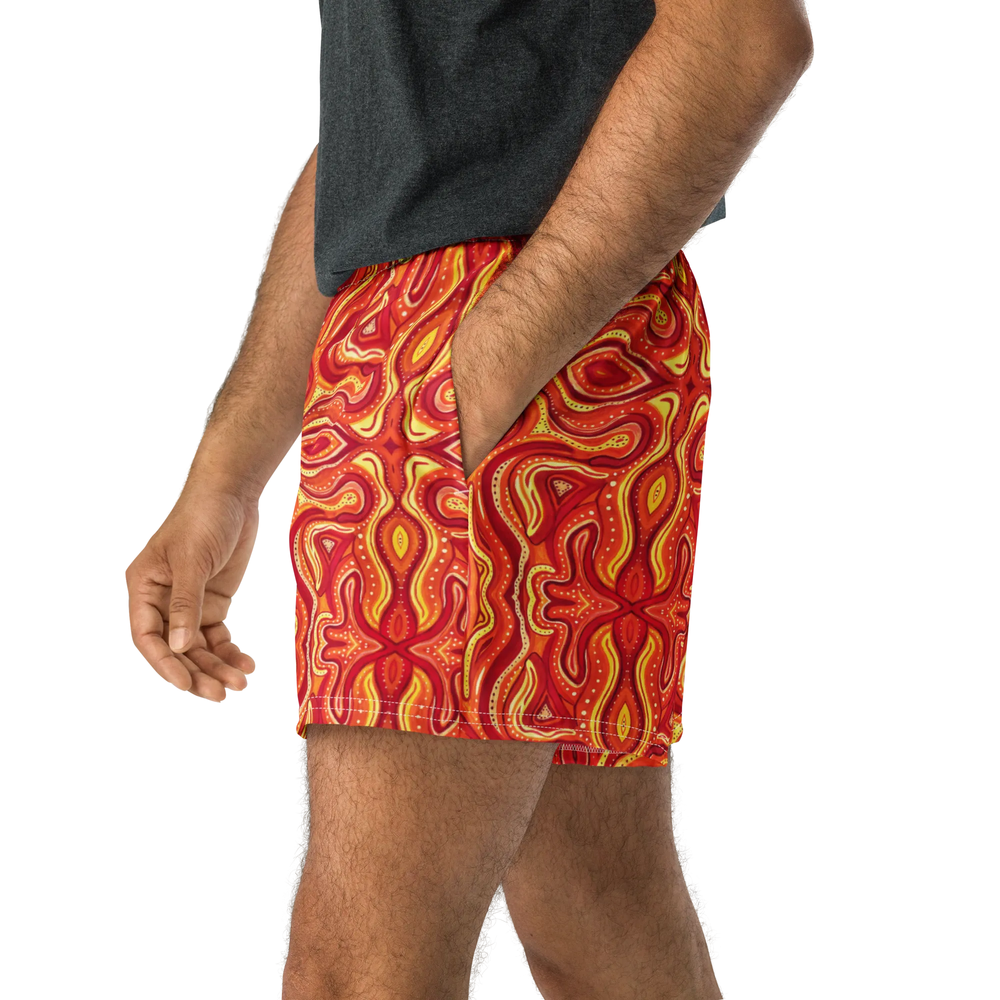 Unisex Running Shorts (Recycled Material)- "Ember" Design