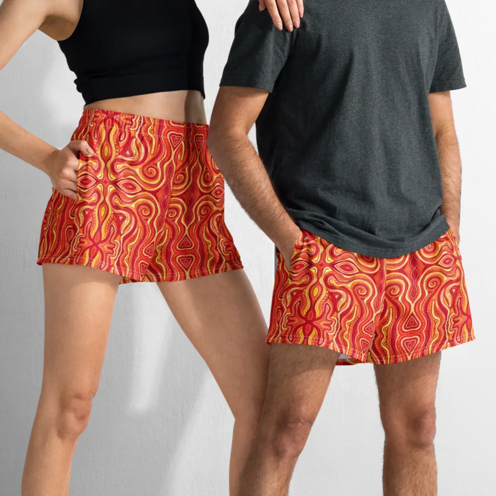 Unisex Running Shorts (Recycled Material)- "Ember" Design