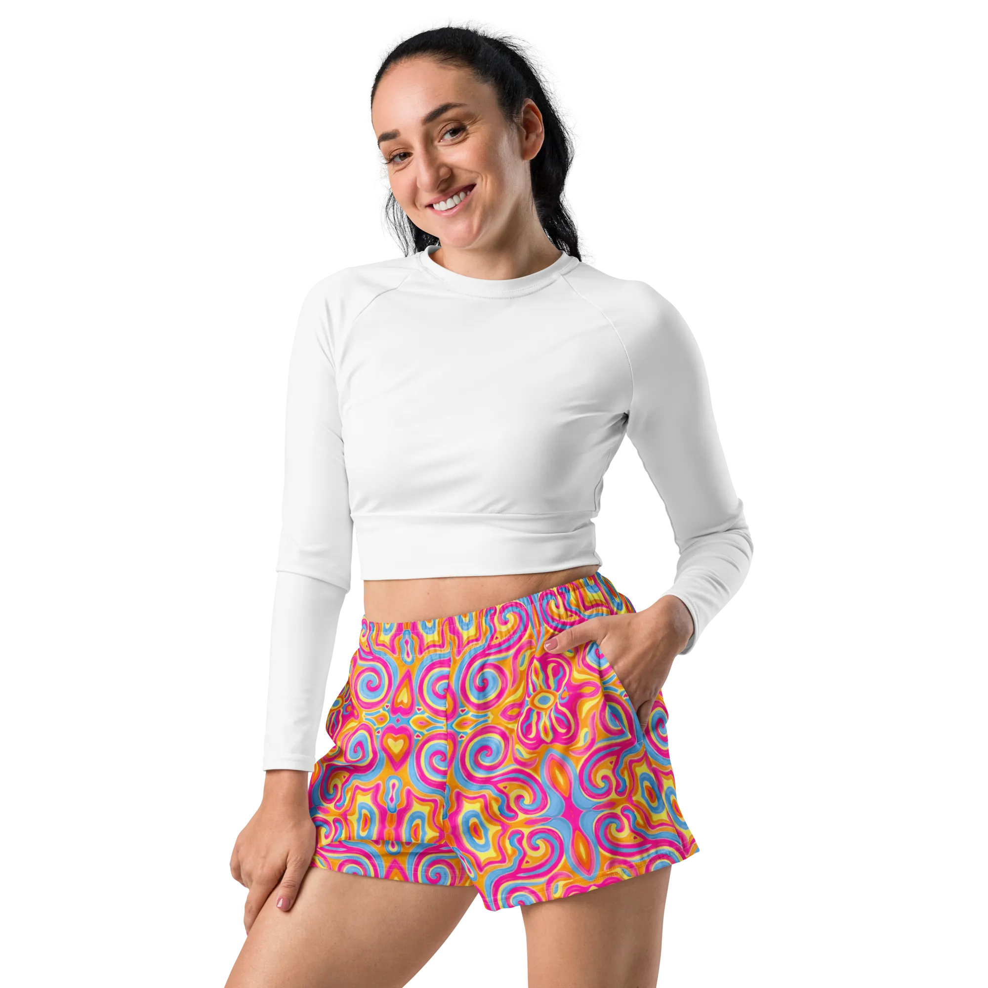 Unisex Running Shorts (Recycled Material)- "Magic Stamps" Design