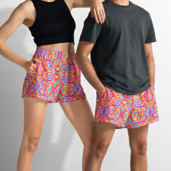 Unisex Running Shorts (Recycled Material)- "Magic Stamps" Design
