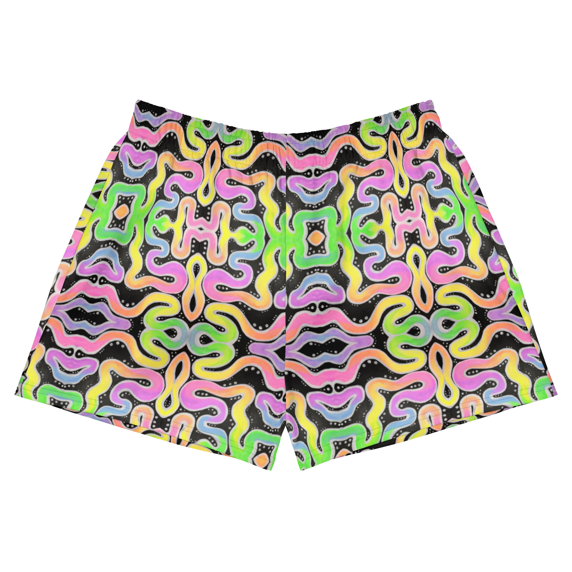 Unisex Running Shorts (Recycled Material)- "Neon Spaghetti" Design