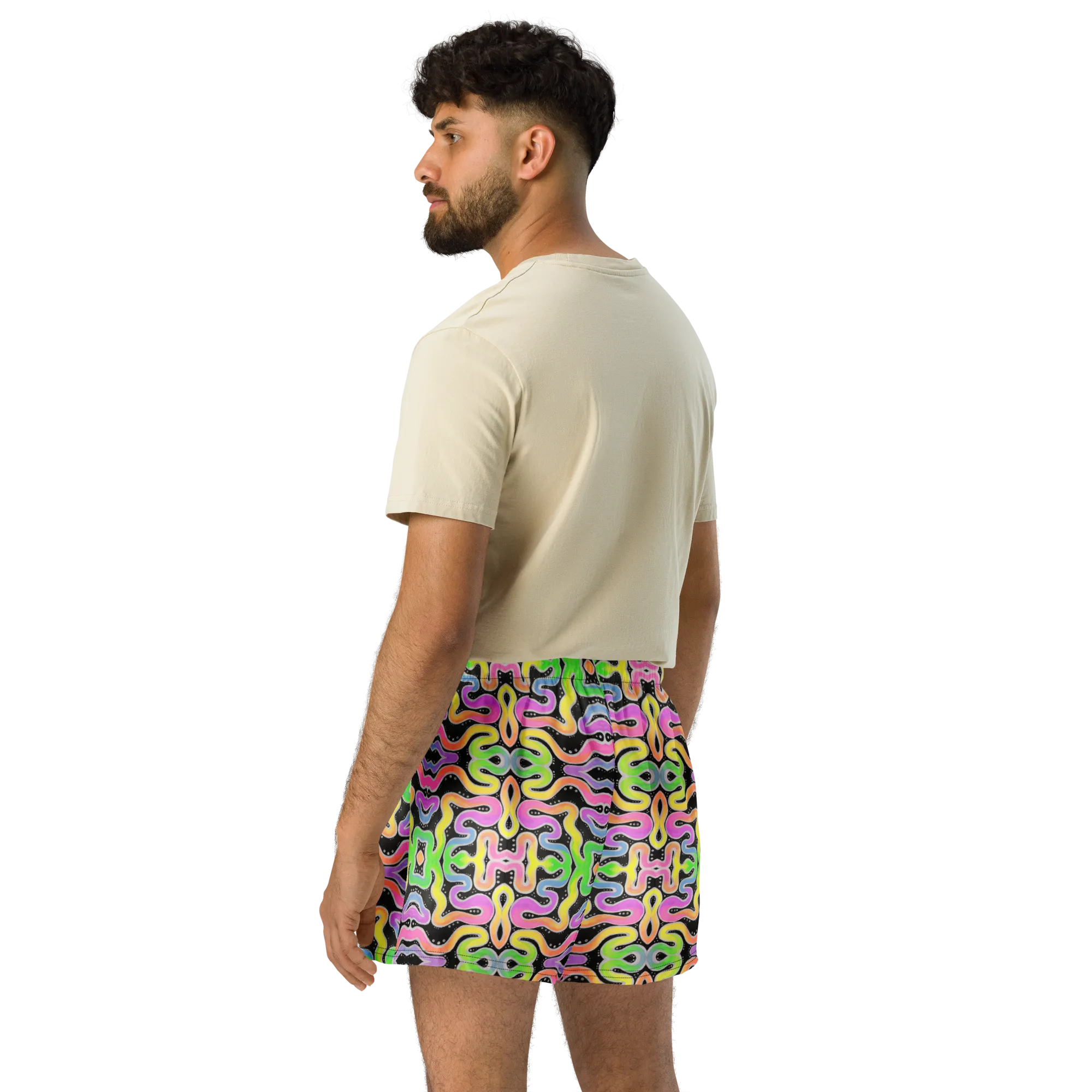 Unisex Running Shorts (Recycled Material)- "Neon Spaghetti" Design