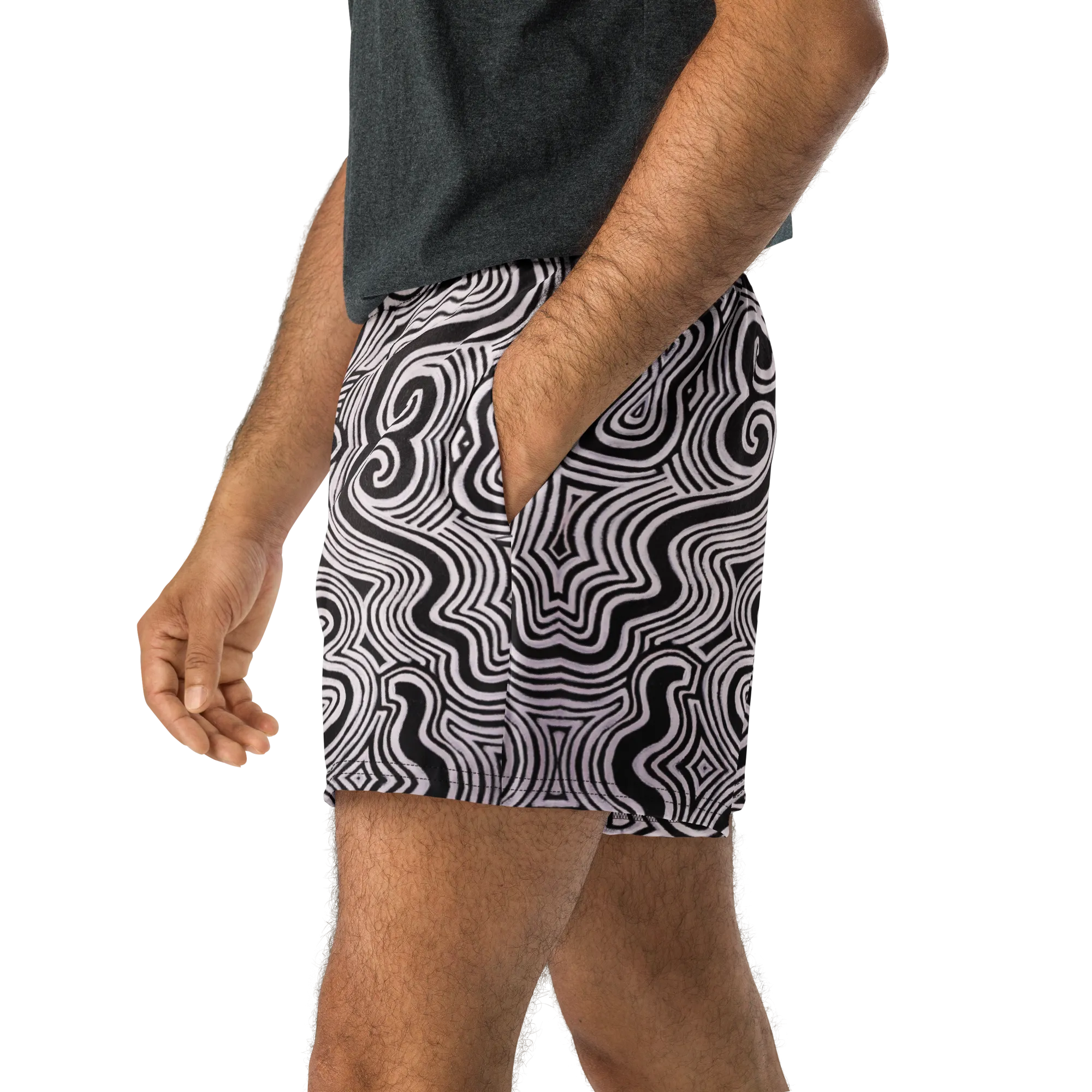 Unisex Running Shorts (Recycled Material)- "Record Player" Design