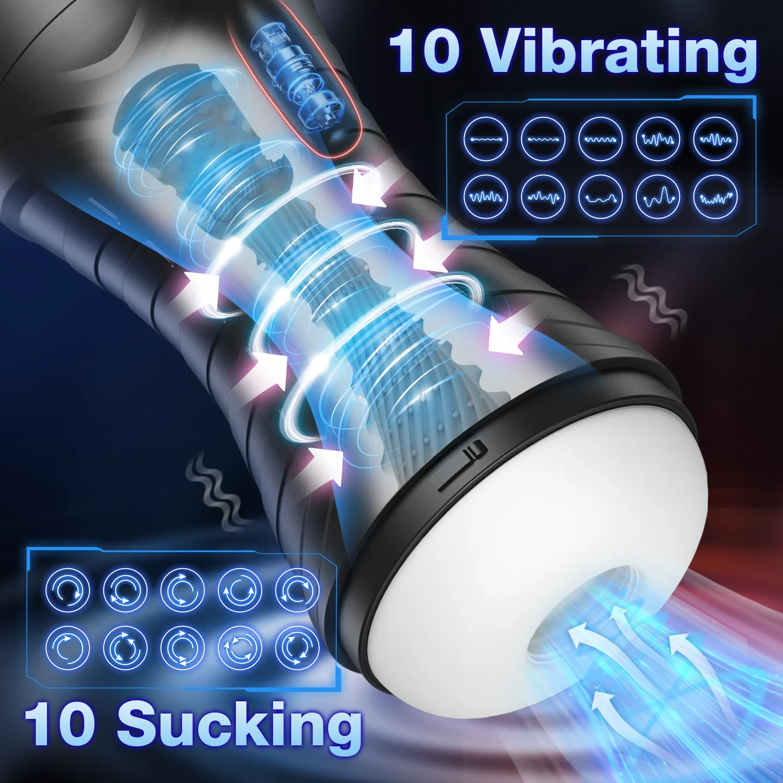 Upgraded Automatic Male Masturbators Cup with 10 Vibration & Suction Modes