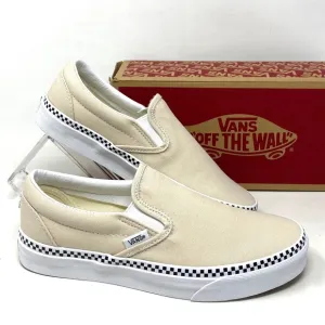 VANS Classic Slip On Checkboard Beige Canvas Women's Size Sneakers VN0A5AO8DJR