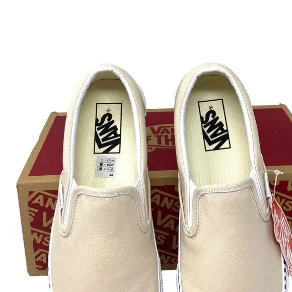 VANS Classic Slip On Checkboard Beige Canvas Women's Size Sneakers VN0A5AO8DJR