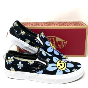 VANS Classic Slip On Low Top Black Floral Canvas Men’s Size Sneakers VN0A5JMHY23