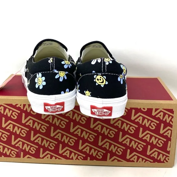 VANS Classic Slip On Low Top Black Floral Canvas Men’s Size Sneakers VN0A5JMHY23