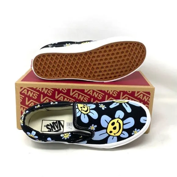 VANS Classic Slip On Low Top Black Floral Canvas Men’s Size Sneakers VN0A5JMHY23