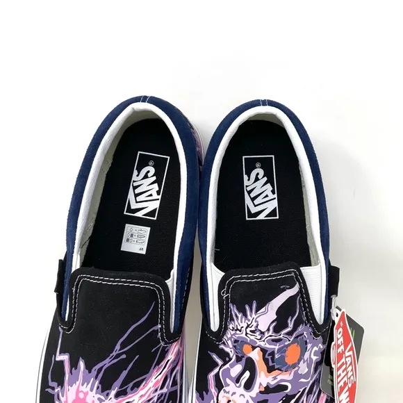 VANS Classic Slip On Zap Dress Blues Black Canvas Men Sneakers Skate VN000XG88NK