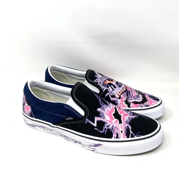 VANS Classic Slip On Zap Dress Blues Black Canvas Men Sneakers Skate VN000XG88NK