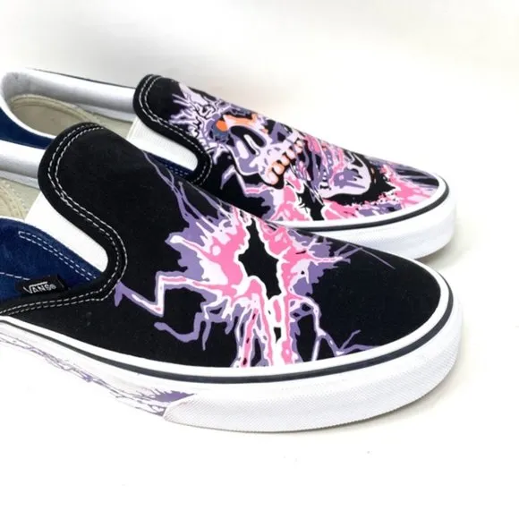 VANS Classic Slip On Zap Dress Blues Black Canvas Men Sneakers Skate VN000XG88NK