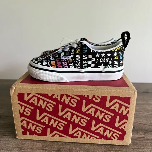 Vans Shine Bright Slip On Elastic Lace Toddler Shoe Size 5.5