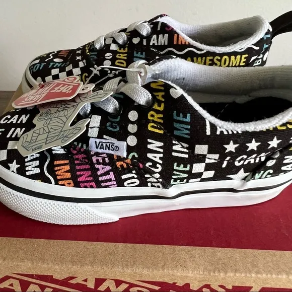 Vans Shine Bright Slip On Elastic Lace Toddler Shoe Size 5.5