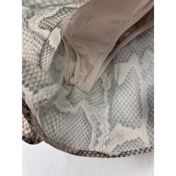 VARLEY High Waist Derby Alabaster Python Snake Print Gym Running Shorts Medium