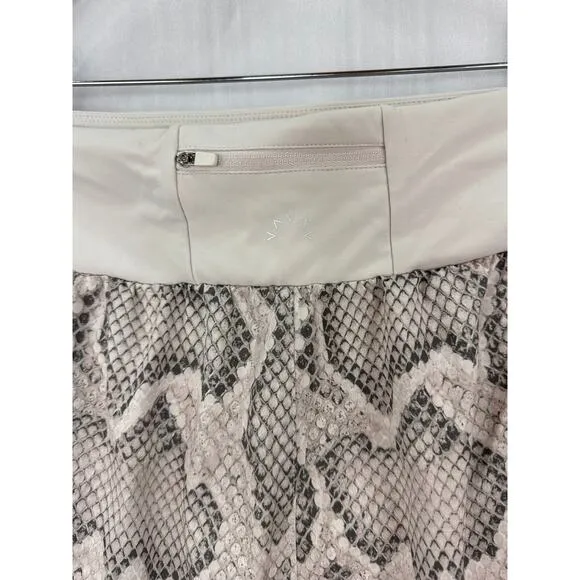 VARLEY High Waist Derby Alabaster Python Snake Print Gym Running Shorts Medium