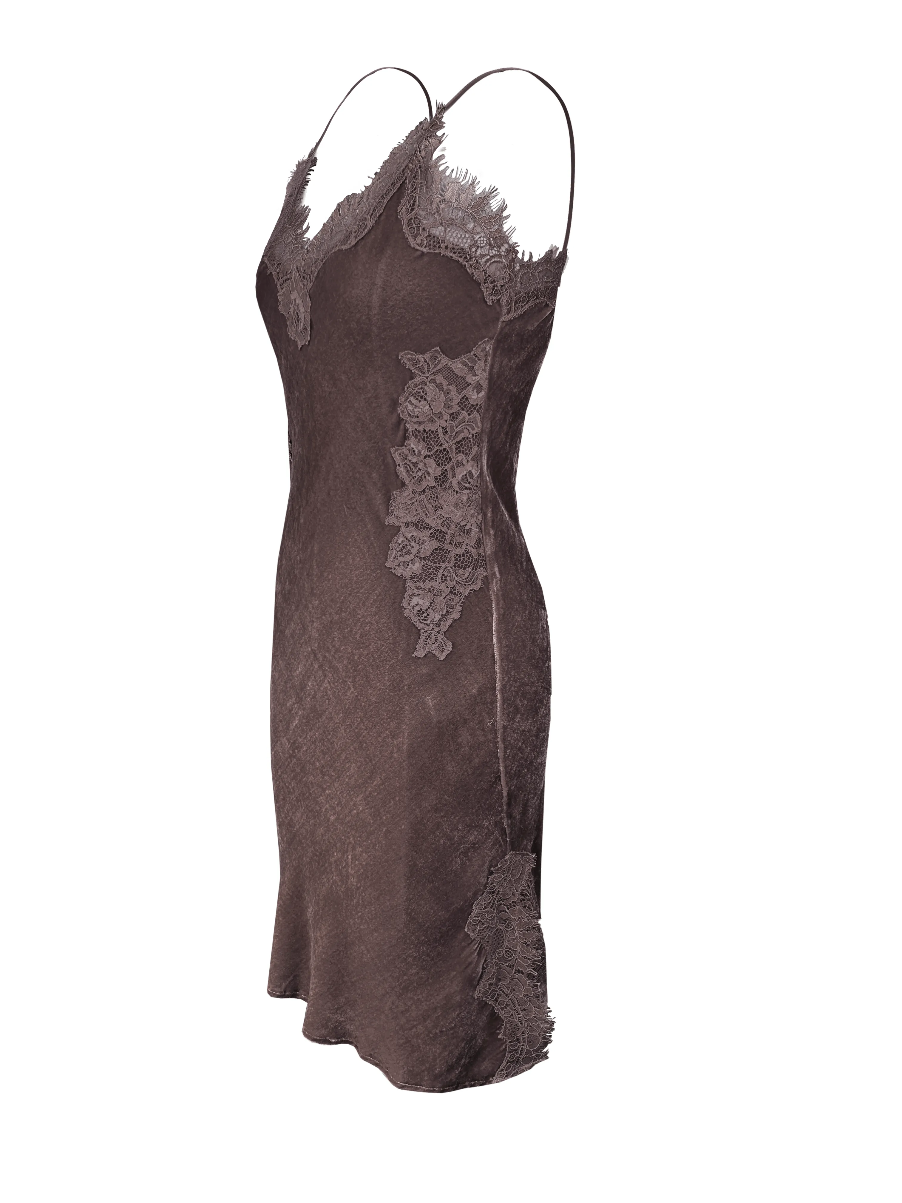 Velvet Brigitte Mid Length Bias Dress -  Fudge