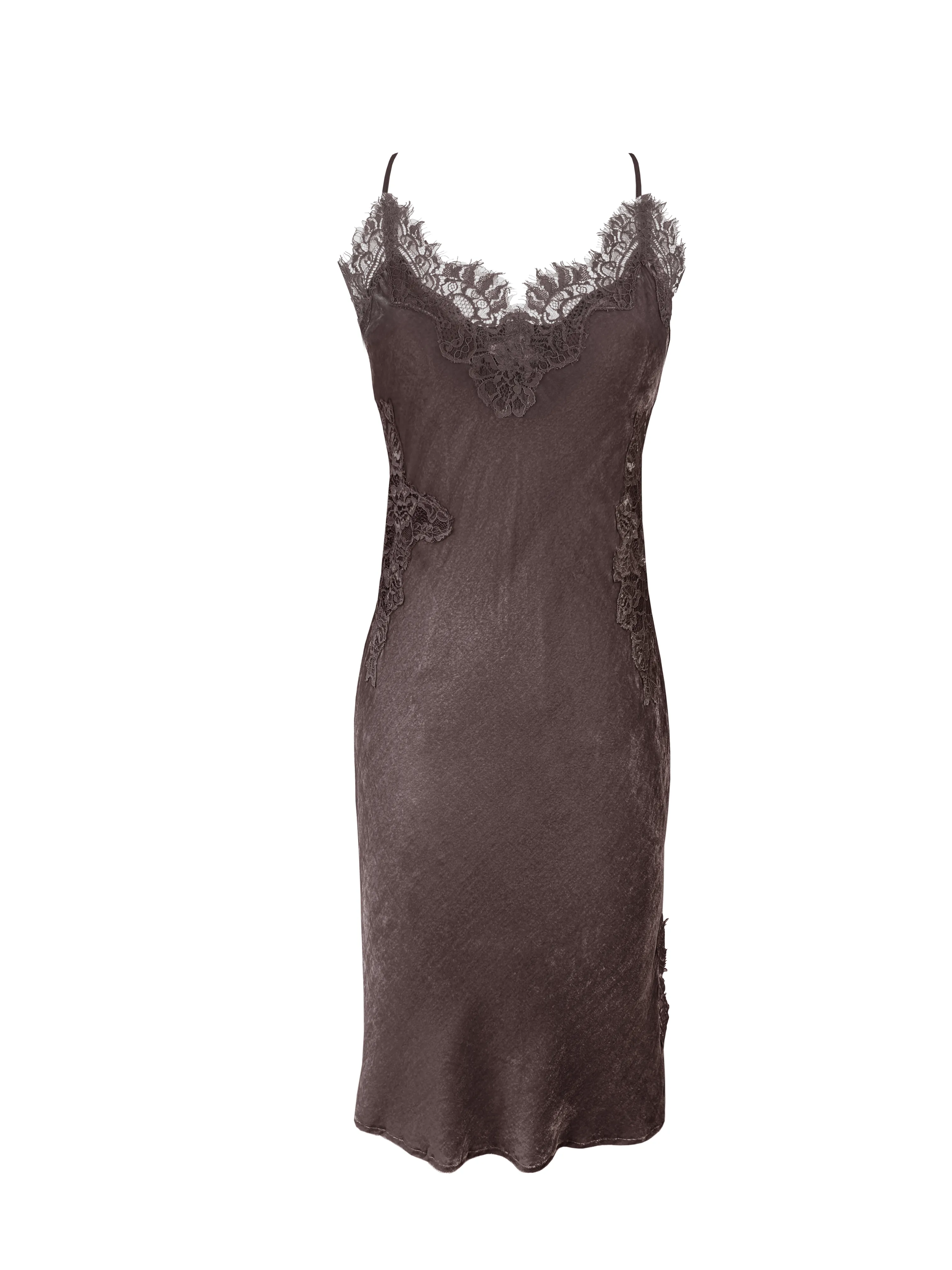 Velvet Brigitte Mid Length Bias Dress -  Fudge