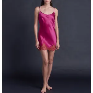 Venus Slip in Rubellite Silk Charmeuse