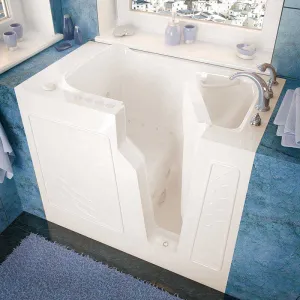 Venzi 26x46 Right Drain Biscuit Whirlpool & Air Jetted Walk In Bathtub By Meditub