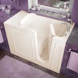Venzi 26x53 Right Drain Biscuit Whirlpool jetted Walk In Bathtub By Meditub