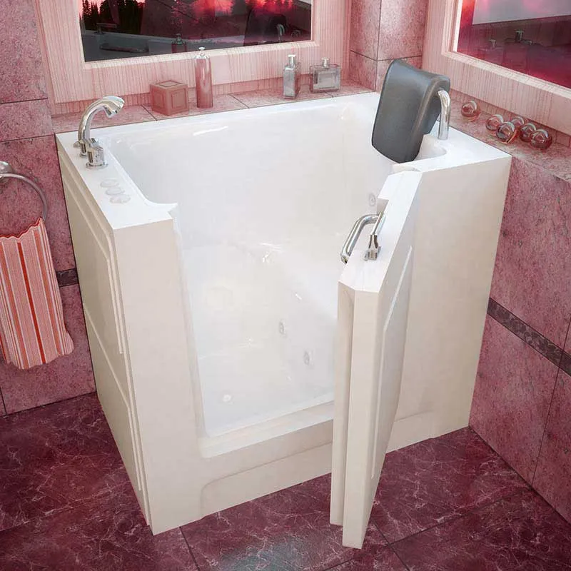 Venzi 27x39 Left Drain White Whirlpool Jetted Walk In Bathtub By Meditub
