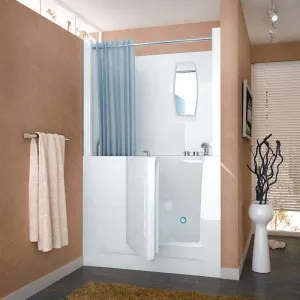 Venzi 27x47 Right Drain White Whirlpool & Air Jetted Walk In Bathtub By Meditub