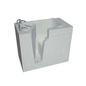 Venzi Artisan Series 26x46 Left Drain Soaking Walk-In Bathtub in White By Meditub
