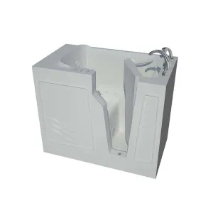 Venzi Artisan Series 26x46 Right Drain Whirlpool & Air Jetted Walk-In Bathtub in White By Meditub