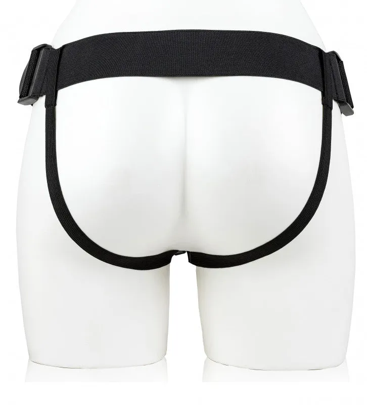Vibrating Hollow Strap-on No Balls 8 Inch - Tan