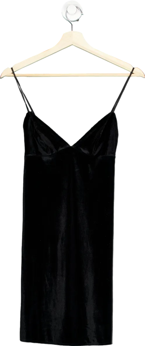 Victoria's Secret Black Velvet Slip Dress XS